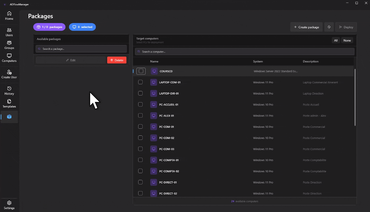 Create and deploy a package