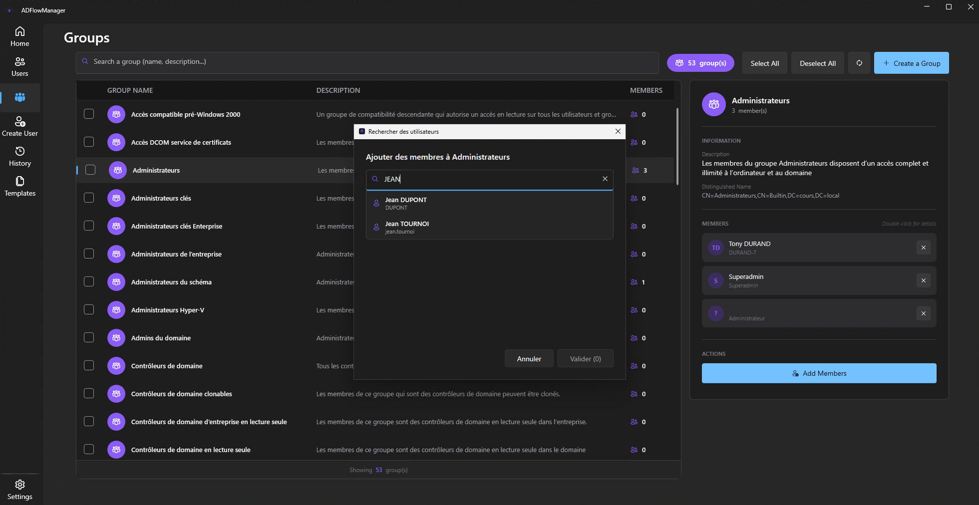 Groups + Add Members