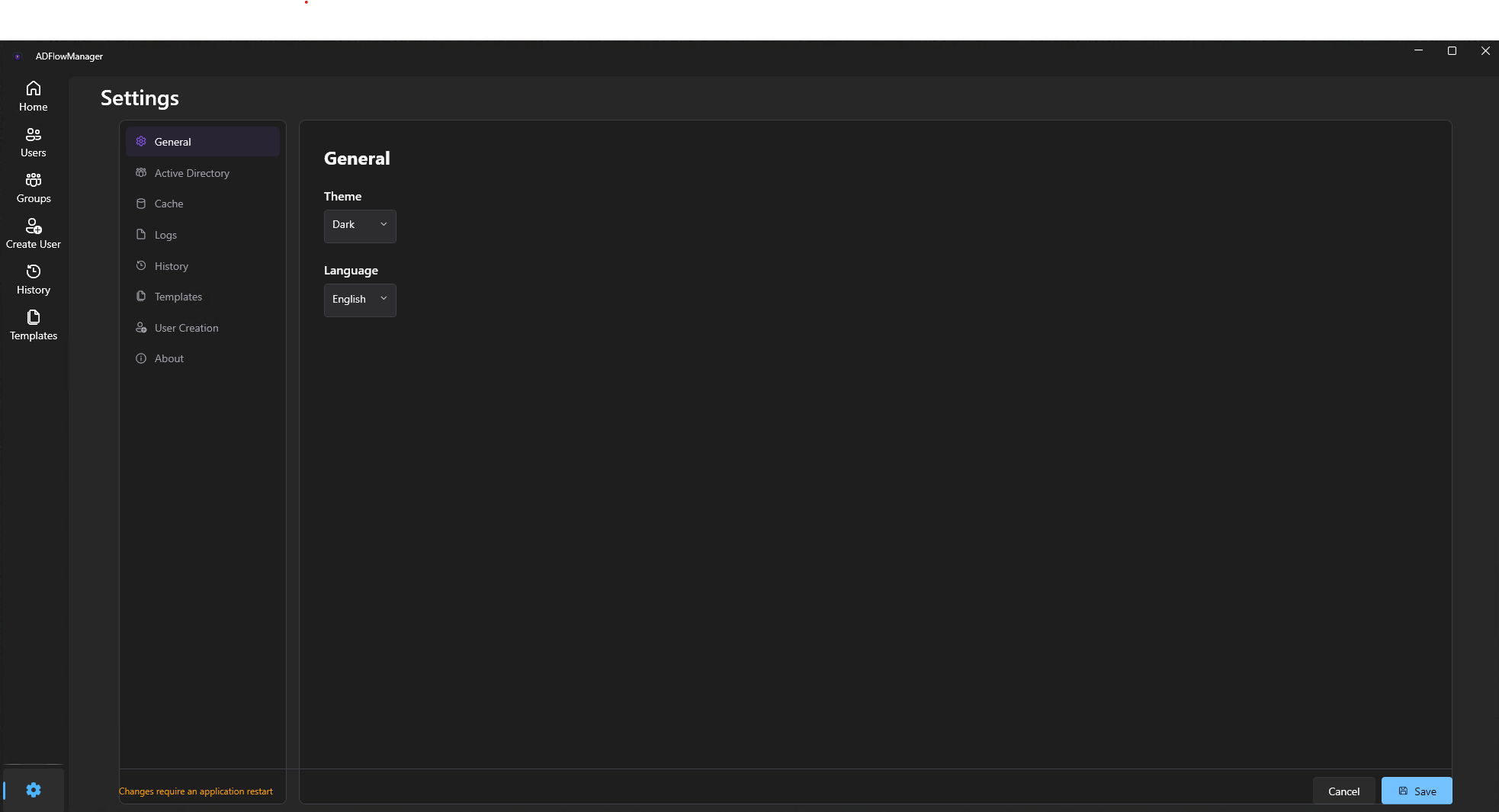 Settings — General
